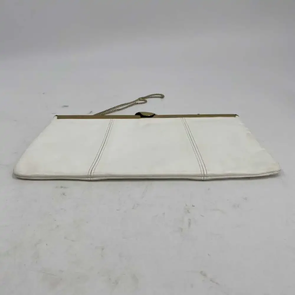 Vintage White Leather Clutch | OS Regular | Women’s
